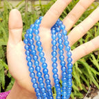 90pcs Adabele AAA Natural Blue Agate Healing Gemstone 4mm (0.16 inch) Small Round Loose Beads Gem Stone Spacer for Craft Jewelry Making GC4-4 - color: Blue Agate, size: 4mm (90pcs/1 Strand)