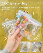 Jewelry Pouches Clear Travel PVC Jewelry Organizer, 100Pcs for Earrings Rings Necklaces Organizer bags - color: 100Pcs Earrings Bag 2.37x3.15 in