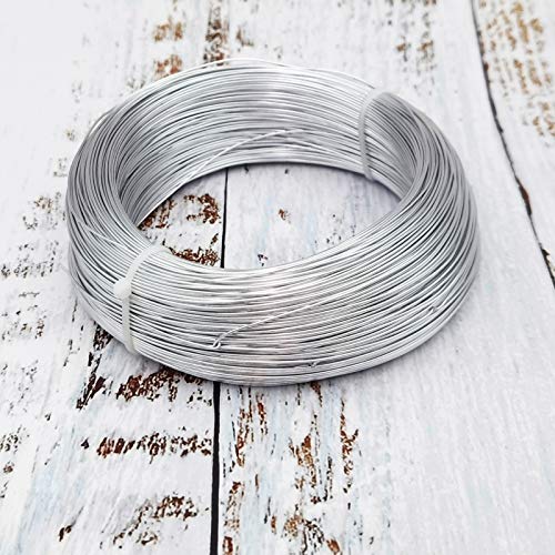 INSPIRELLE 20 Gauge 550 Feet Silver Aluminum Craft Wire Bendable Metal Wire for Jewelry Craft Making - color: Silver, size: 20 Guage (0.8mm)