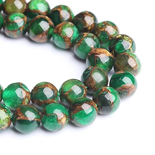 12MM 31PCS Green Cloisonne Craft Loose Round Beads for Jewelry Making DIY Bracelet - color: Green Cloisonne, size: 12mm