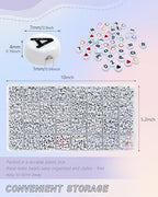 Amaney 1600pcs Acrylic Letter Beads - 4x7mm White, A-Z 31 Styles for Jewelry Making Bracelets, Necklaces, Key Chains - color: White&hearts, size: 7x4mm