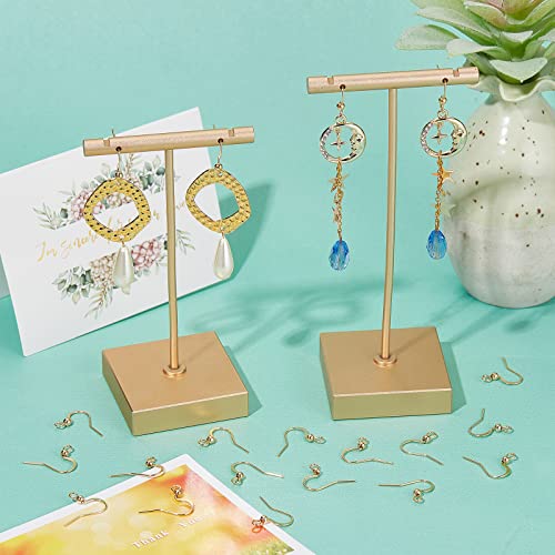SUNNYCLUE 1 Box 100Pcs Real 18K Gold Plated French Earring Hooks Fish Hook Earrings Stainless Steel Ear Wires Ball Dot Earwires for Jewellery Making Women Adults DIY Dangle Earrings Crafts Supplies - color: 100pcs Real 18k Gold Plated French Earring Hooks