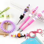 Sunrony 200Pcs Silicone Lentil Beads for Keychain Making, Bulk 12mm Silicone Abacus Spacer Beads for Necklace Bracelet Making Pens(Light Purple) - color: G-Light purple
