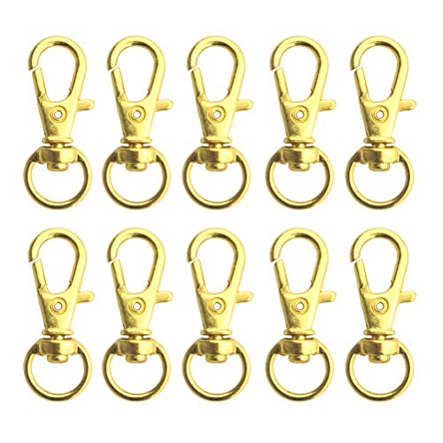 Swivel Clasps Lanyard Snap Hook,cnomg Metal Swivel Lanyard Snap Hook Lobster Claw Clasp (Golden) - color: Golden, size: 1.2 inches