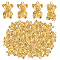 50 Pieces Cute Bear Dangle Charms Bright Golden Alloy Small Animal Bear Panda Hanging Pendants Bulk Accessories for DIY Necklace Bracelet Jewelry Making Craft Supplies - color: Bright Golden