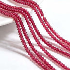 Natural Mulitcolor Rondelle Beads Natural Stone Disk Beads Loose Gemstone Spacer Bead for DIY Bracelet Necklace Jewelry Making（4 * 2mm 1 Strand 150pcs Red） - color: Red