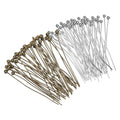 MECCANIXITY 200Pcs Plated Ball Head Pins Jewelry Making 24 Gauge 25mm Wire Head Pins Brass Ball Head Pins End Head Pins for DIY Craft Necklaces Bracelets Earrings, Bronze and Silver - color: Bronze and Silver, size: 25mm