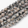 85Pcs Natural Dalmatian Jasper Beads 4mm Round Gemstone Beads Smooth Stone Loose Bead for DIY Bracelets Necklace Earrings Jewelry Making - color: Natural Dalmatian Jasper, size: 4mm