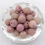 AD Beads Natural Matte Frosted Gemstone Round Spacer Loose Beads 4mm 6mm 8mm 10mm 12mm (8mm, Matte Pink Rhodonite) - color: Matte Pink Rhodonite, size: 8mm