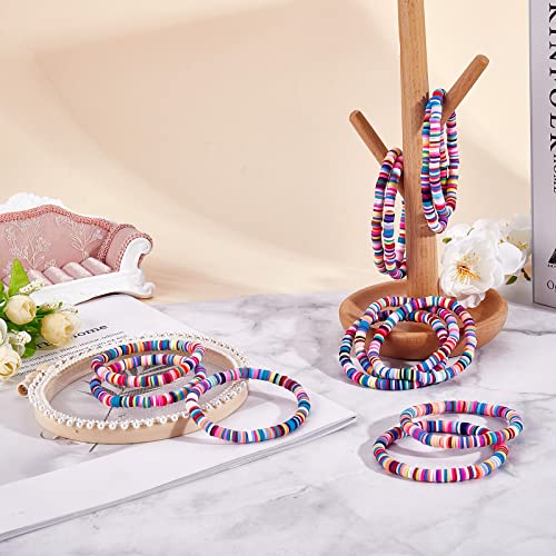 Ornaland Heishi Surfer Bracelets Set Polymer Clay Heishi Beads Stretch Bracelets Multi-Layer Stackable Friendship Bracelets Bohemia Summer Beach Jewelry for Women - color: Colorful-2