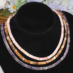 Natural African Pine Stone Beads, Each Approximately 5x5x2mm Square 2-Hole Spacer Bead, are Used to Make Bracelets, Earrings, Necklaces, with Each String Measuring 15-16 Inches - color: African Pine