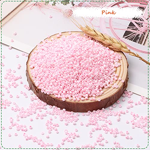 10000pcs 2mm Cream Pink Glass Seed Beads - Round, Perfect for DIY Craft Projects, Jewelry Making, Cloth Embellishment - color: Cream Pink, size: 2mm