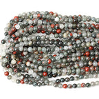 60PCS 6mm Natural African Bloodstone Gemstone Smooth Surface Round Loose Beads for Jewelry Making 1 String 15 Inches - color: African Bloodstone, size: 6mm
