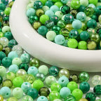 12mm Acrylic Beads 300pcs Green Focal Spacer Bead Chunk Bubblegum Beads for DIY Crafting Necklace Bracelet Jewelry Making Keychain (Green) - color: green