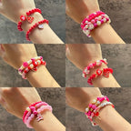 1800PCS+ Valentine’s Day Beads for Bracelets Jewelry Making Set, Pink Red Polymer Clay Beads Assorted Pearl Acrylic Heart Bead Letter Spacer Flower Bead and Heart Charms for Necklace Bracelets Making
