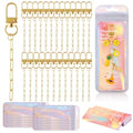 Wurosi 25 Set Paperclip Keychain Making Kit, Bag Charm Kit, 25 Keychain Clips, 25 Extender Chain, 25 Resealable Pouch Bag, 25 Thank You Cards, 5M Hemp Rope, Jewelry Making Kit for DIY Keyrings Charms - color: 25 Set Keychain Making Kit