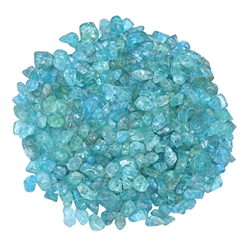 Apatite Pre Drilled Crystal Crushed Chips Beads for Bracelets Making, DIY Handmade Natural Healing Crystals (25 Inch Strand) - color: Apatite