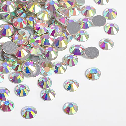 beadsland Flat Back Crystal Rhinestones Round Gems for Nail Art and Craft Glue Fix, CrystalAB (3.9-4.0mm) SS16/1440pcs - color: Crystal AB, size: SS16/1440pcs