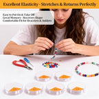 12 Rolls Elastic Bracelet String Cord, Crystal Clear Stretch Beading Cord for Jewelry Making, Friendship Bracelets, Beads and Crafts(0.4-1mm) - size: 12 Rolls