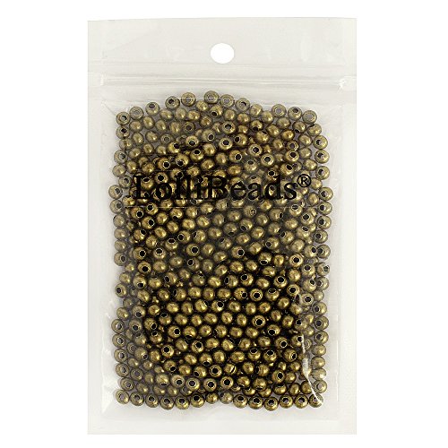 LolliBeads (R) Antiqued Bronze Smooth Round Metal Beads 4 mm 600 Pcs - color: Bronze 600 Pcs 4mm