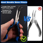 SPEEDWOX Bent Needle Nose Pliers With Smooth Jaw For Jewelry Making Fishing Hook Remover Long Angled Needle Nose Pliers For Jewelry Making, Wire Wrapping And Object Gripping - style: Bent Needle Nose Pliers Smooth Jaw