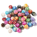 200PCS Acrylic Crystal Beads for Jewelry Making Round Loose Beads Charms Ink Patterns for Bracelets Earring Necklace Rings Adults Beading DIY Art Craft Projects Decor Birthday Gifts (14mm) - size: 14mm