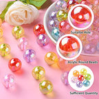 DanLingJewelry 100Pcs 20mm Acrylic Crystal Round Spacer Beads AB Color Acrylic Crafts Beads for Necklace Bracelet Jewelry Making - color: 100pcs - 6mm Round
