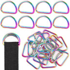 PECMER Rainbow 1 Inch D-ring Welded -20 PCS D Rings Buckle for Sewing Bag Hardware Webbing Straps Belt Ring Dog Collar Making Supplies-25mm - color: Rainbow D-ring-20 Pcs-1 Inch