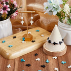 SUNNYCLUE 1 Box 90Pcs Cross Beads Bulk Black White Blue Synthetic Turquoise Pocket Crosses 16x12mm Mini Small Stone Cross Beads Easter Holiday Cross Loose Spacer Beads for Jewelry Making Beading Kits - color: 90pcs 12x16mm Black White Blue Cross Beads