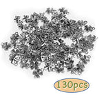 Heather's cf Four Leaf Clover Silver Leaf Beads 100-150 Pcs Leaves Craft Antique Leaf Charms for Crafting Leaf Pendant Charm for Necklace Bracelet Earring Making Fall Leaf Beads Set - color: Silver Clover