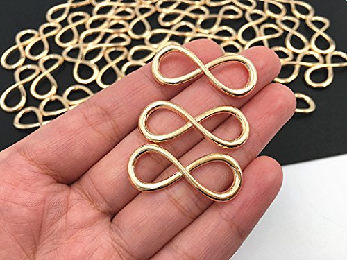 ALIMITOPIA Infinity Symbol Connectors Jewelry Making Charms Pendants - color: 8 Infinity Symbol-13*32mm-KC gold(50pcs)