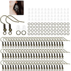 600Pcs Hypoallergenic Earring Hooks, Antique Bronze Earring Making Kit, Supplies with Earring Backs and Jump Rings for Jewelry Making (Bronze) - color: Bronze