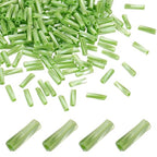 uxcell 1500Pcs Glass Bugle Seed Beads, 6x2mm Mini Long Tube Seed Beads Tube Loose Glass Seed Spacer Bead for DIY Earring Bracelets Necklace Jewelry Making Embroidery, Fruit Green - color: Fruit Green