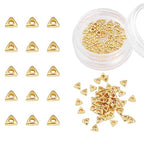 BEADIA 14K Gold Plated Triangle Spacer Beads 3x3mm 50pcs for Jewelry Making Findings Non Tarnish - color: 14K Gold, size: 3x3mm Triangle