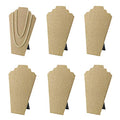 6pcs/ Pack 12.5inches Necklace Display Stands Easel Jewelry Organizer Stands for Show, Necklace Bust (Beige Linen 6pcs) - color: Gold Linen