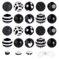 35 Pcs Chunky Bubblegum Beads 20mm Focal Pen Large Rhinestone Pearl Bead with Rhinestone Large Hole European Spacer Bead for DIY Beadable Pen Jewelry Making Keychain Craft Making(Black) - color: Black