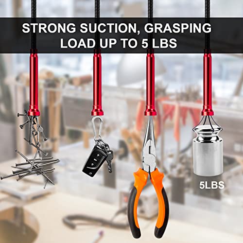 Bendable Flexible Magnetic Pickup Tool, 24'' Four Claw Grabber Tool, Accurate Pick Up In Narrow Space for Engine Bay/Home Sink/Drain/Earring/Keys/Metal Objects (Magnetic orientation) - size: Magnetic Directional Bend Pickup Tool