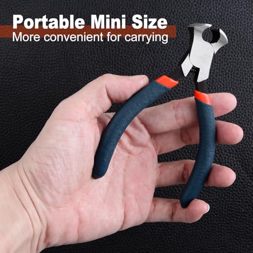 Mini End Cutter Pliers 4.5 Inches End Nippers Staple Puller Nail Remover Tool Zipper Install Pliers Wire Cutters for Jewelry Making - style: End Nipper-Orange