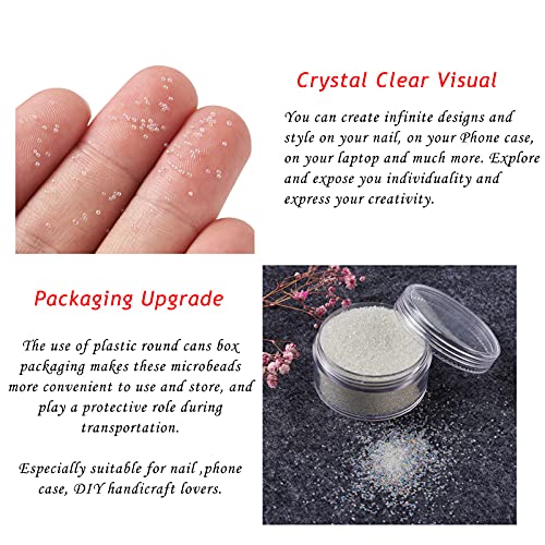 Pandahall 50g Translucence DIY 3D Caviar Nail Art Decoration Mini Micro Glass Beads for Nail Care No Hole Crystal 0.6-0.8mm X-MRMJ-R038-B02