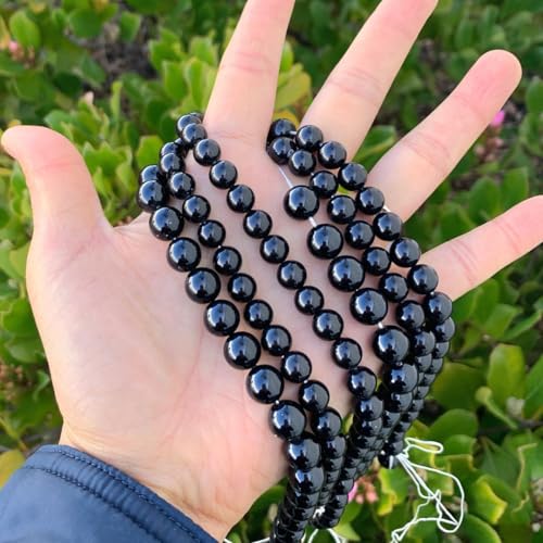 95pcs Adabele AAA Grade 4mm Small Natural Shell Pearl Loose Round Beads Freshwater Mother of Pearl Nacre 15 inch (Jet Black) for DIY Craft Jewelry Making SP4-23 - color: Black, size: 4mm (0.16 inch)