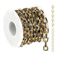 UMAOKANG 2 Yard Black Enamel Chain for Jewelry Making Gold Plated Stainless Steel Paperclip Chain Necklace DIY Jewelry Supplies - color: Black