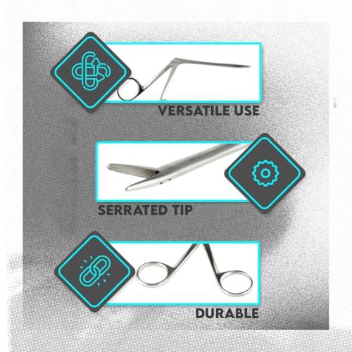 SE Stainless Steel Alligator Forceps, 3.5" - Durable, Serrated Tip for Precision Grasping in Hobbies, Crafts, Proffessionals, and DIYers - SPAF-3.5 - size: 3.5", style: Compact