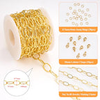 YOUBEIYEE 5 Meters Gold Plated Oval Jewelry Making Chains Roll Stainless Steel Chain Bulk for Women Necklace DIY - color: Ellipse Gold