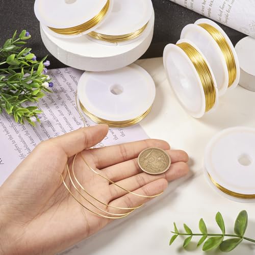 Cheriswelry 28 Gauge Jewelry Beading Wire Gold Tarnish Resistant Copper Wire 0.3mm Craft Wire for Jewelry Making Wrapping Sculpting, 236.22 Feet - size: 28 Gauge(0.3mm)