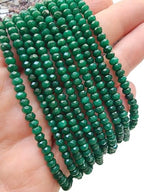 Perlin Agate & Jasper Gemstone Strand Beads 4 mm Rondelle 110 Pieces Jewellery Beads Semi-Precious Stone for Jewellery Necklace Bracelet Earrings (Dark Green Agate) - color: dark green agate