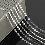 YOUBEIYEE 16.4 Feet Silver Sequin Chains for Jewelry Making Silver Plated Brass Jewelry Chain Roll with Jump Rings and Lobster Clasps - color: Sequin