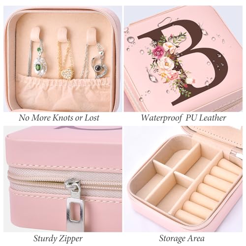 Christmas Gifts for Teen Girls, Travel Jewelry Case Box Organizer Personalized Gifts for Mom Wife Women, Necklace Earrings Box Gift for Teen Girls - style: B