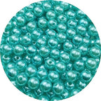 Pinhoollgo 200pcs Pearl Beads 10mm Round Pearl Beads with Hole for DIY Bracelet Necklace Jewelry Making Supplies Handmade Craft(Lake Blue) - color: Lake Blue, size: 10mm/200pcs