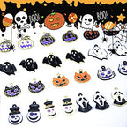 Anower 36 Pcs Halloween Charms Pendants Assorted Gold Black Plated Enamel Pumpkin Ghost Clown Wizard Hat Halloween Charms for Jewelry Making DIY Necklace Bracelet Earring Supplies Accessories