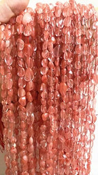 6-8mm Natural Cherry Quartz Nuggets Oval Free Tumbled Pebble Semi Precious Gemstone Loose Stone Beads Approx 15.5 inch for DIY Jewelry Making - color: Cherry Quartz